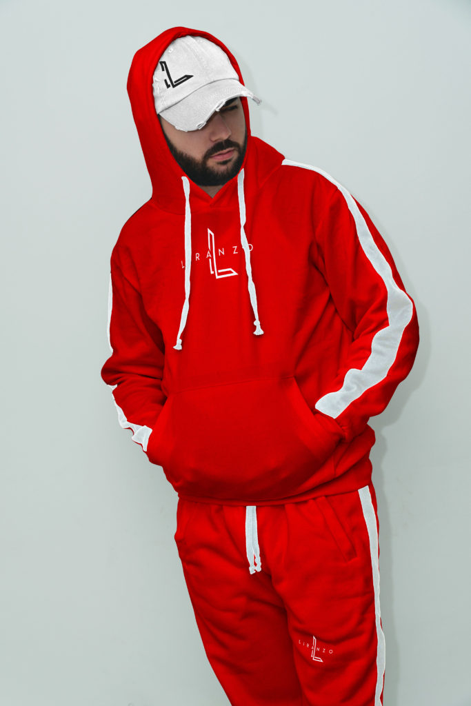 mens red sweat suit